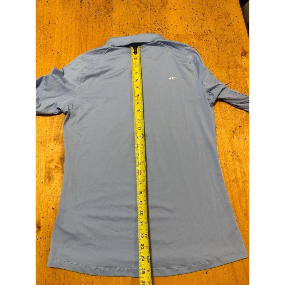 KJUS Polo Shirt Womens 40 L Blue Scotscraig‎ Long Sleeve UPF 50+ Golf Stretch